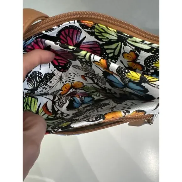 Rossetti Multicolor Butterfly Crossbody Organizer Handbag Purse NWOT - Picture 5 of 8